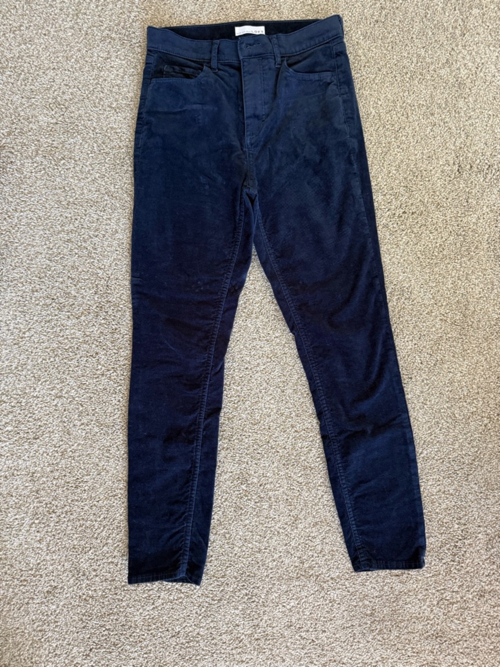 Loft Navy Corduroy Skinny Pants